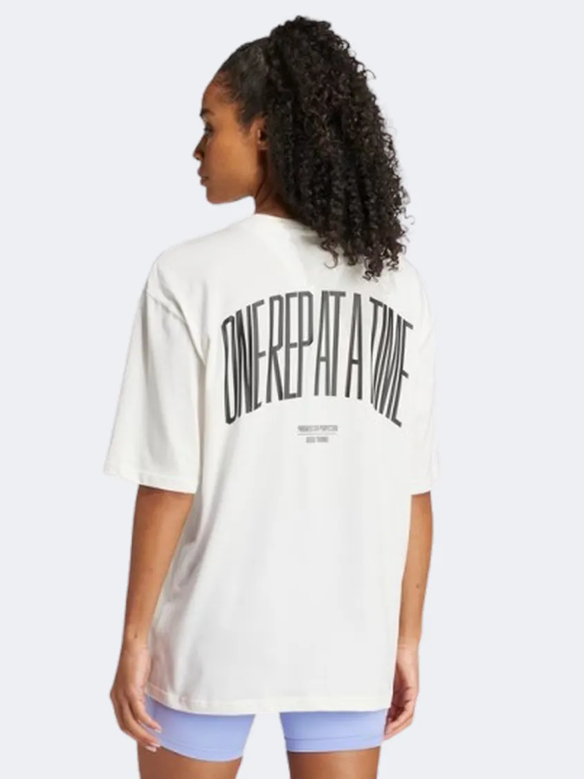 Adidas Strength Graphic Women Training T-Shirt Chalk White
