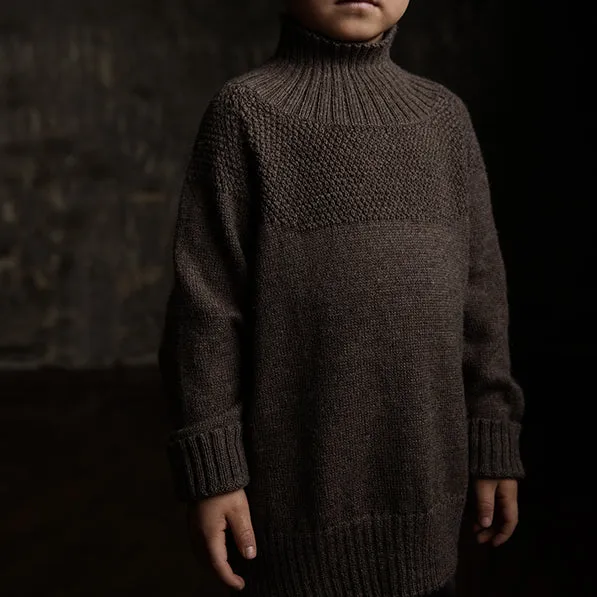 Alpaca & Wool Knitted Unisex Sailor Sweater - Cedar - 3-12y
