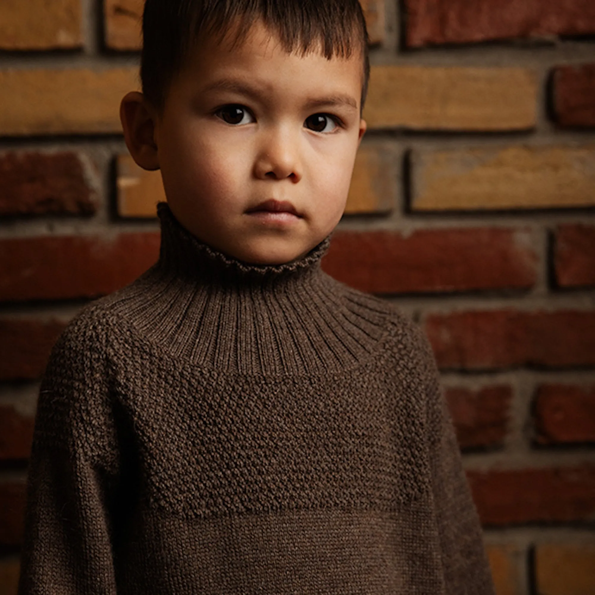 Alpaca & Wool Knitted Unisex Sailor Sweater - Cedar - 3-12y