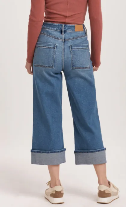 AUDREY SUPER HIGH RISE CROPPED WIDE LEG JEANS SHALLOU
