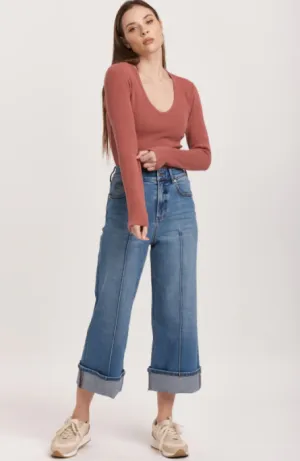 AUDREY SUPER HIGH RISE CROPPED WIDE LEG JEANS SHALLOU