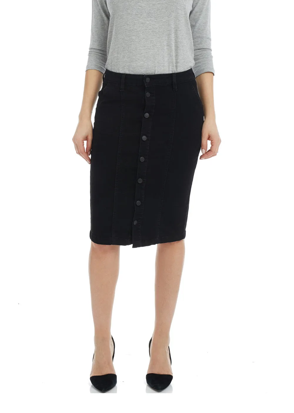 Below Knee Length Jean Pencil Skirt 'Montreal' EX802144