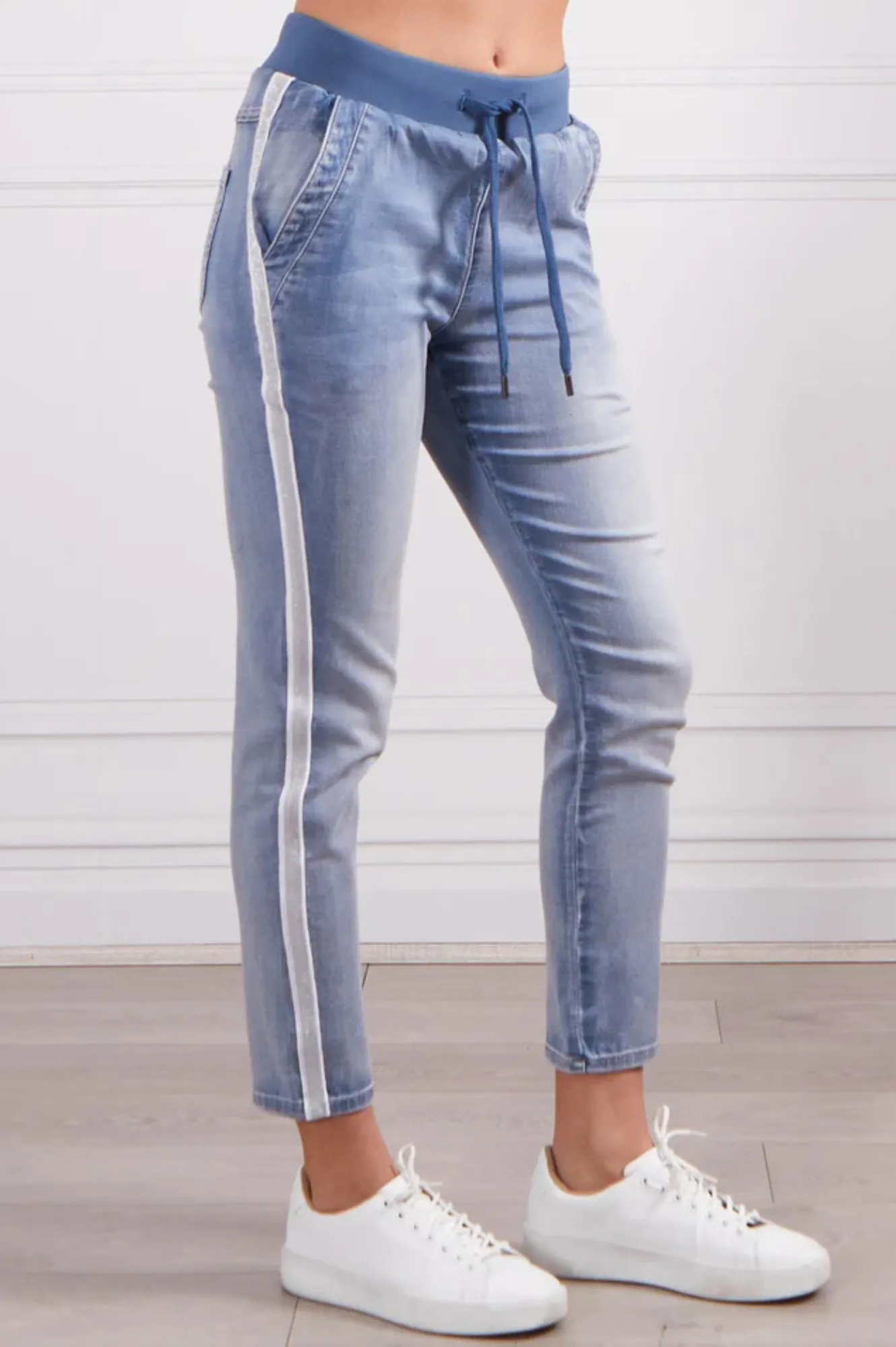 Boston Denim Joggers - Light Blue