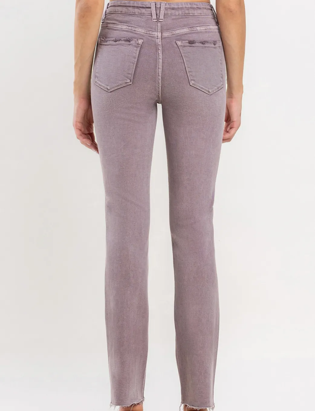 Burnt Rose Vervet Mid-Rise Cropped Bootcut Jeans