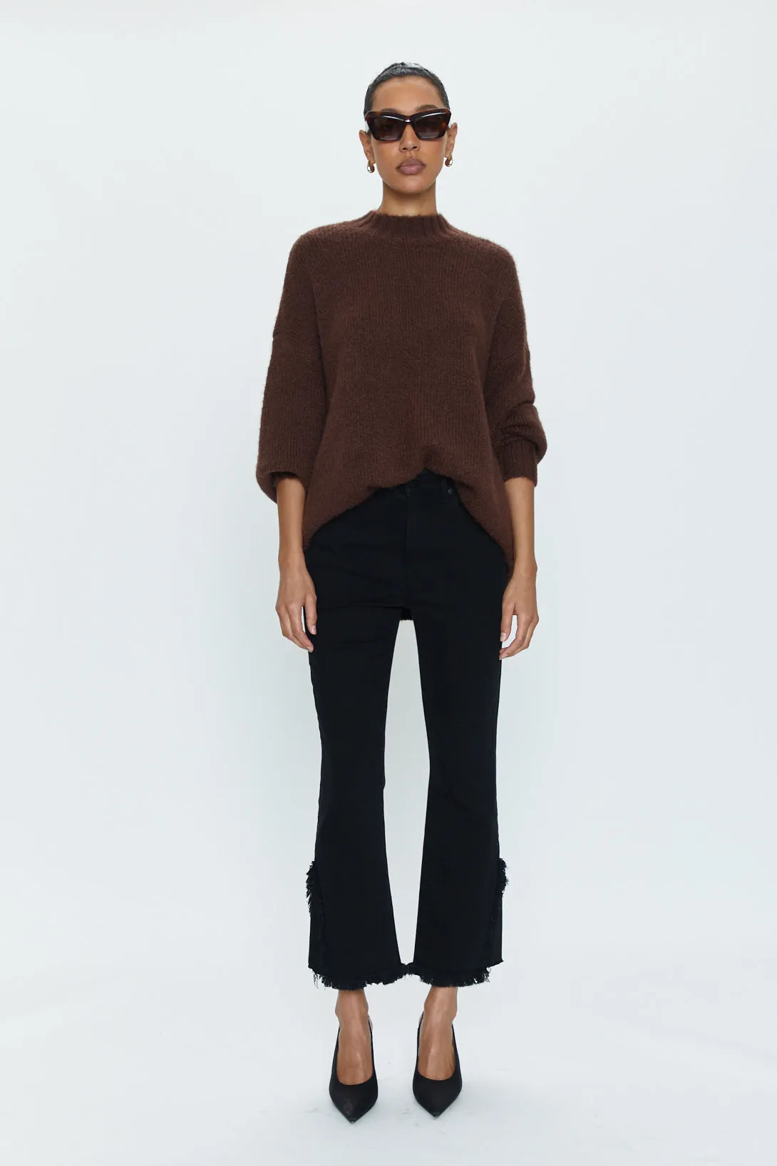 Carlen Mock Neck Sweater - Cocoa