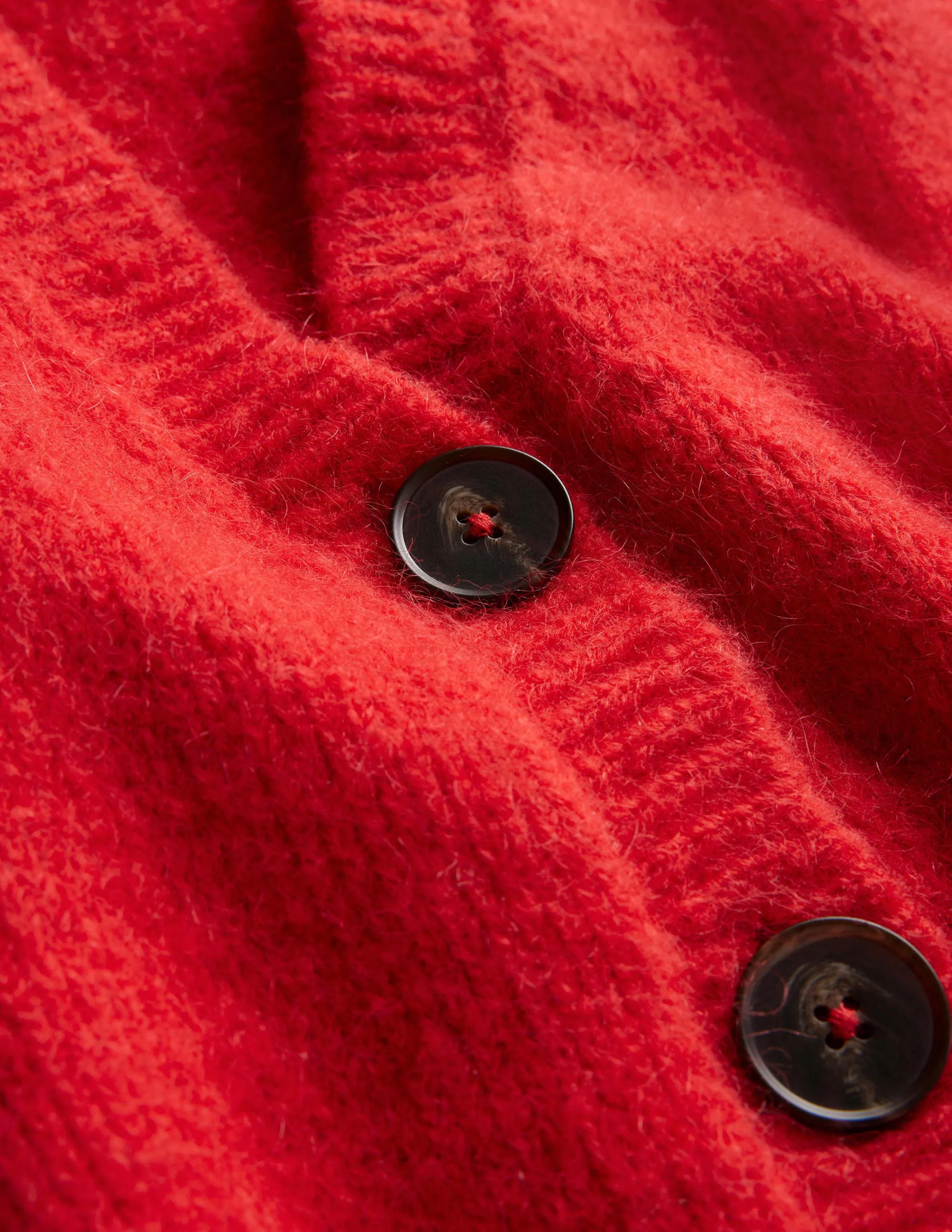 Cropped Fluffy Cardigan Tank-High Risk Red