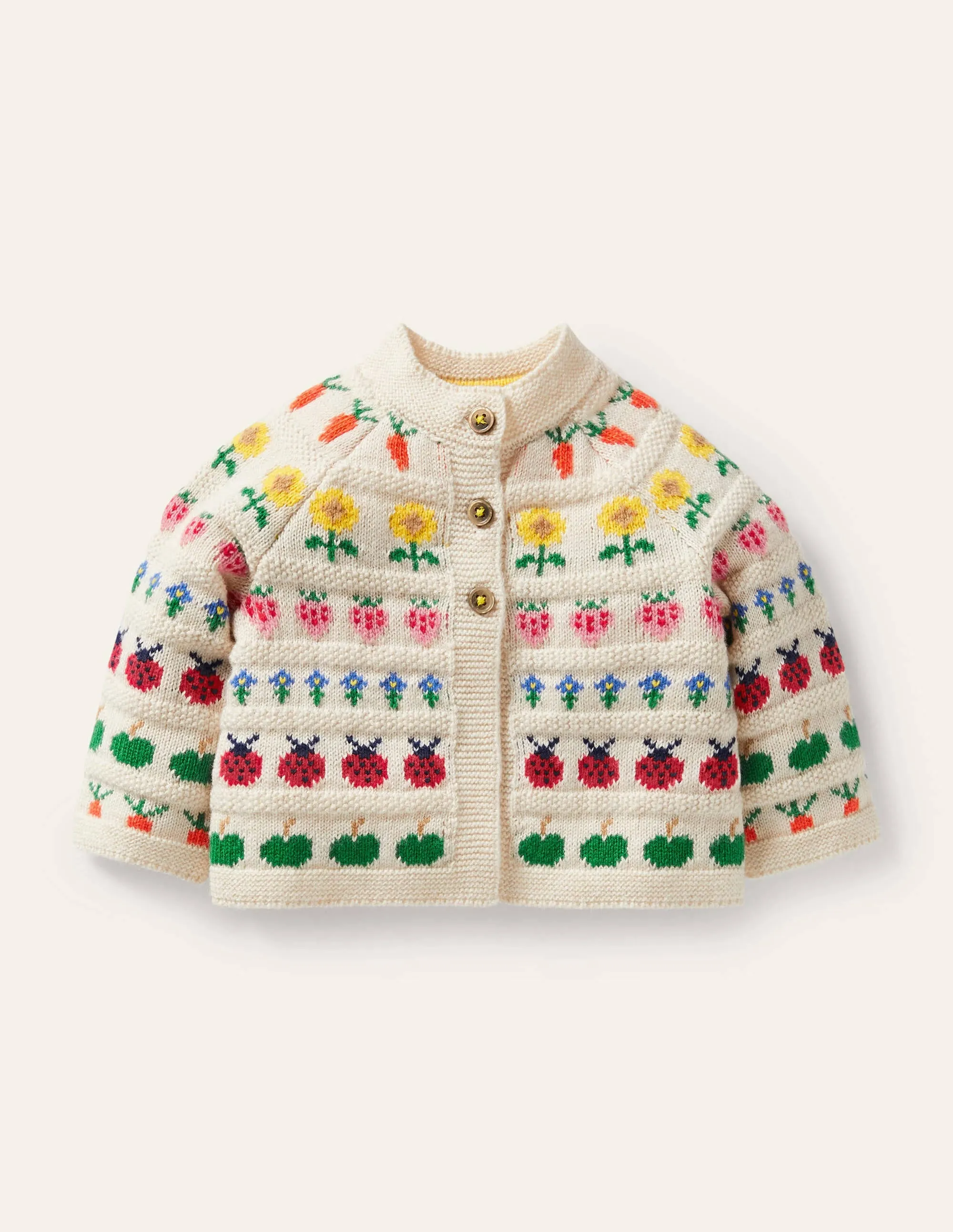 Fair Isle Cardigan-Ecru Marl