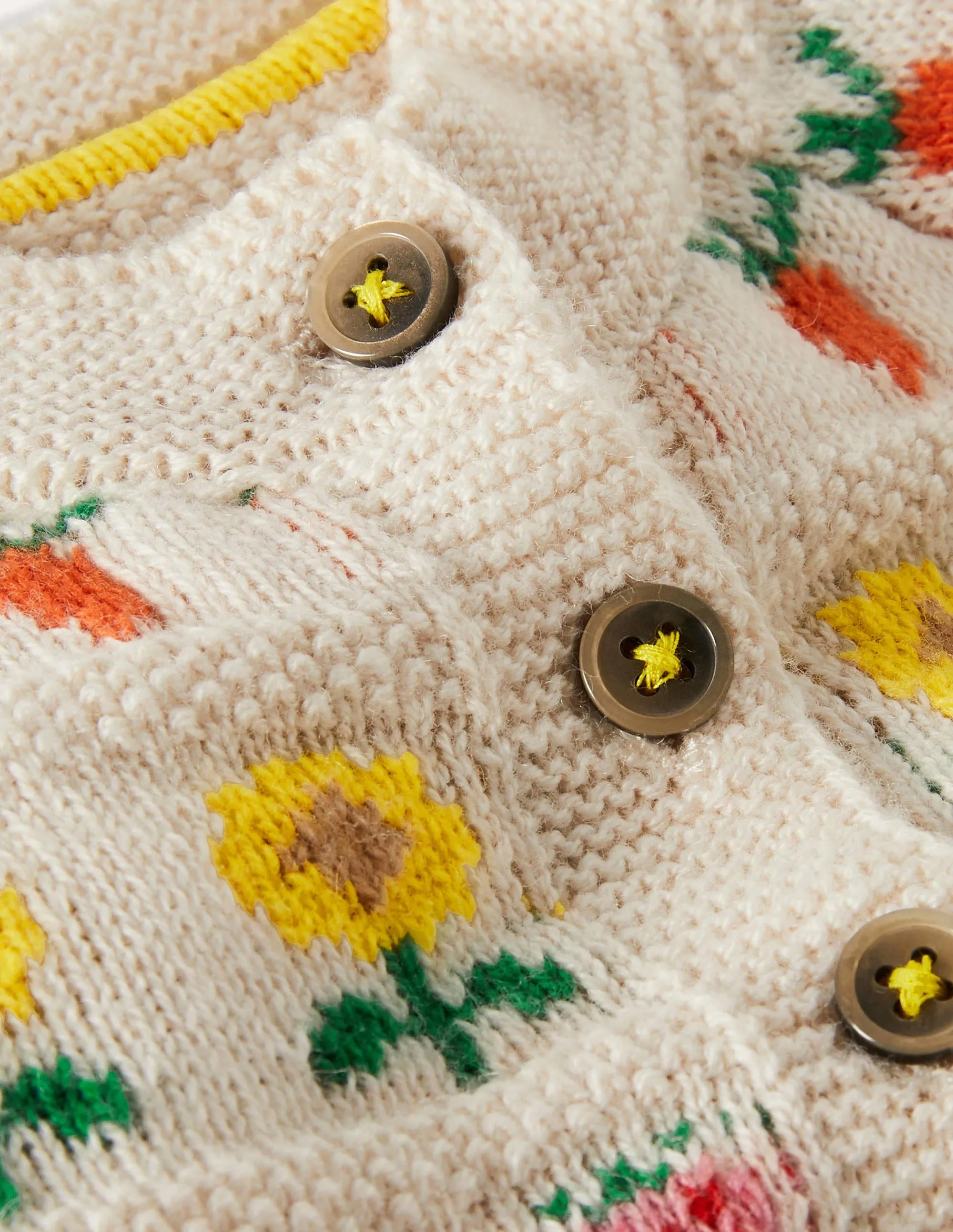 Fair Isle Cardigan-Ecru Marl