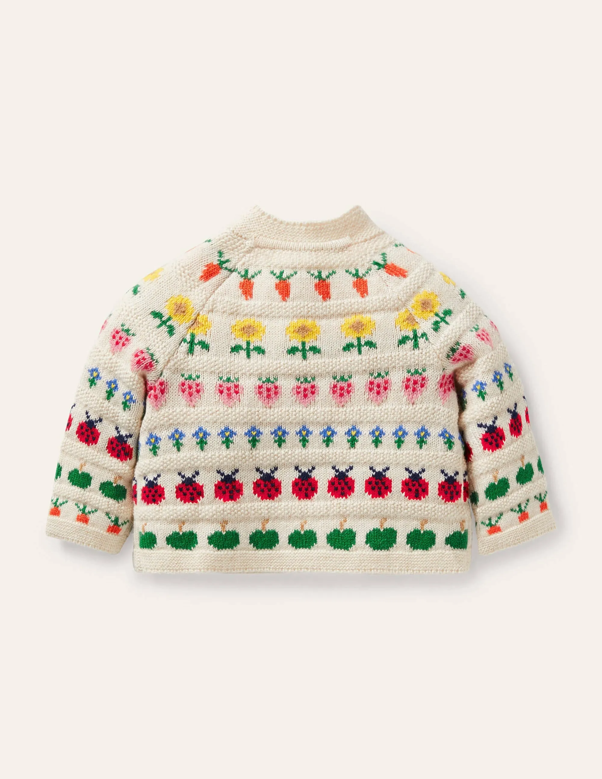 Fair Isle Cardigan-Ecru Marl
