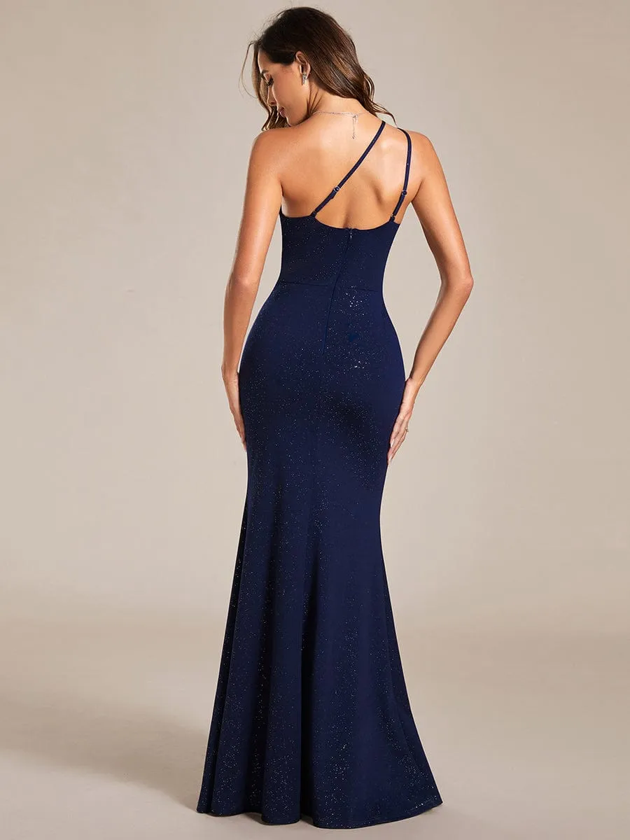 Glamorous One Shoulder Bodycon Sequin Evening Dress(Final Sale)