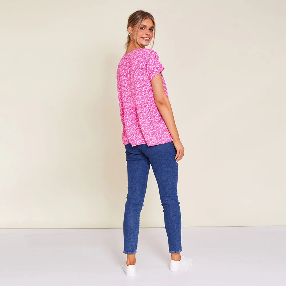 Grace Top (Pink Floral)