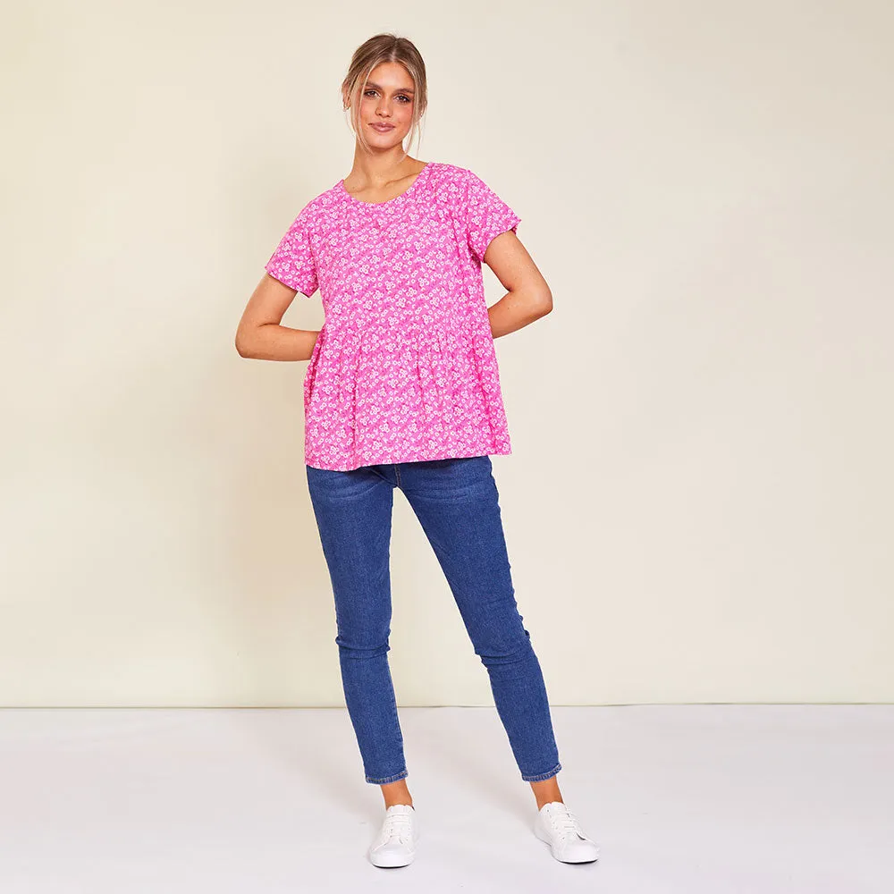Grace Top (Pink Floral)