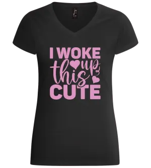 I Woke Up This Cute Hearts Design - Basic women's v-neck t-shirt