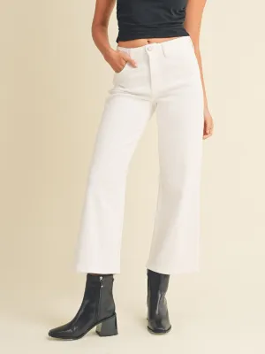 Just Black High Rise Optic White Wide Leg