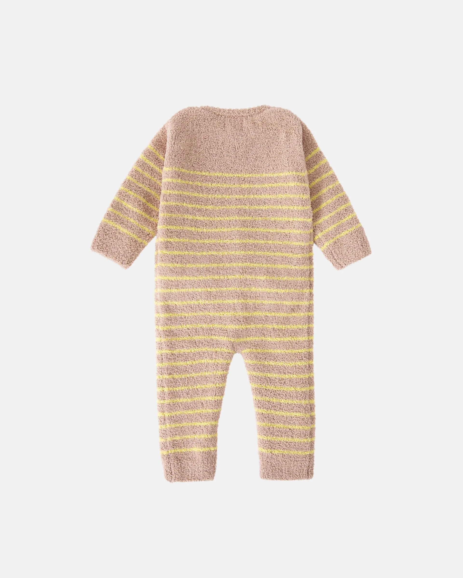Long Sleeve Striped Jumpsuit - Fuzzy