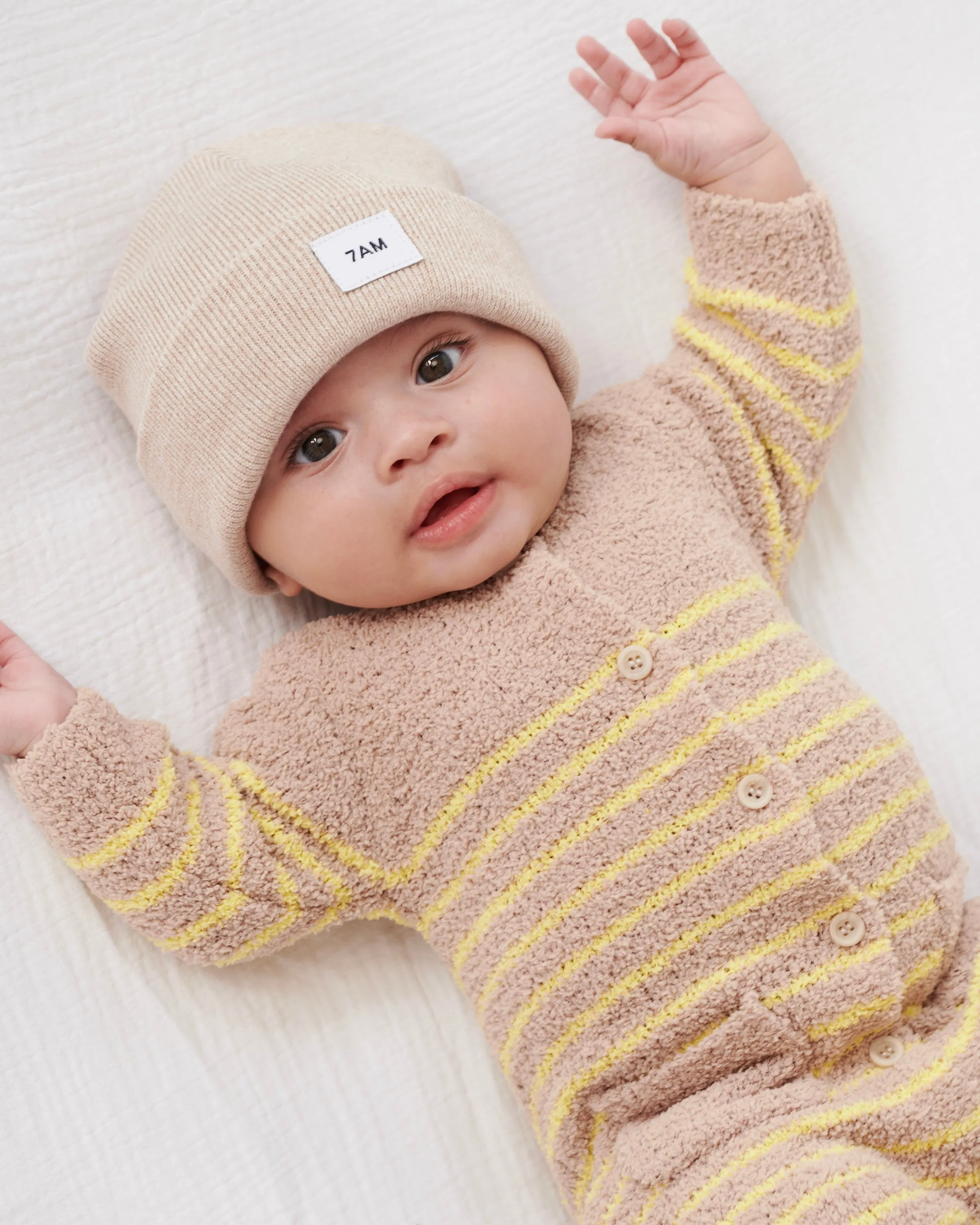 Long Sleeve Striped Jumpsuit - Fuzzy