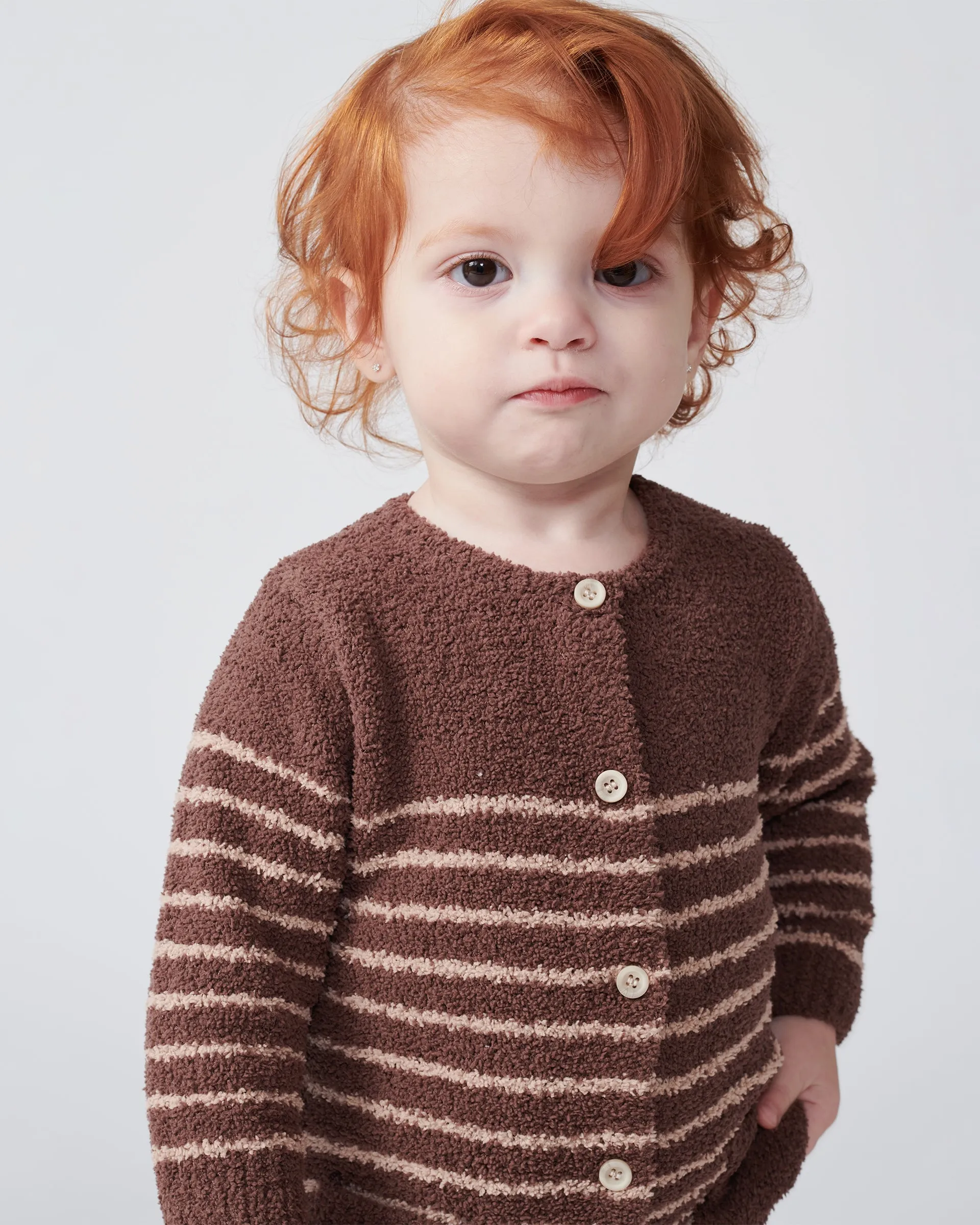 Long Sleeve Striped Jumpsuit - Fuzzy