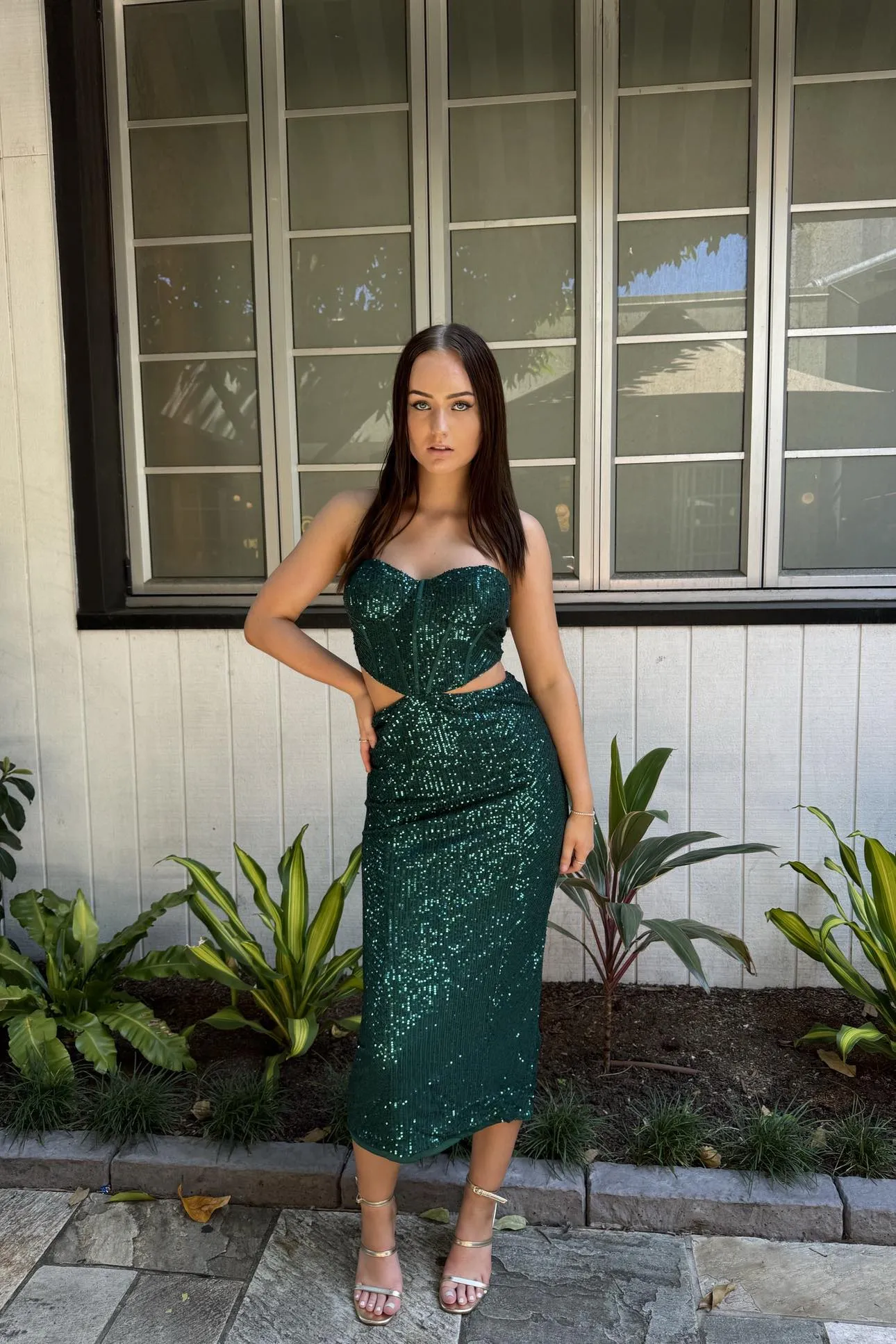 Madeline Midi Dress - Emerald