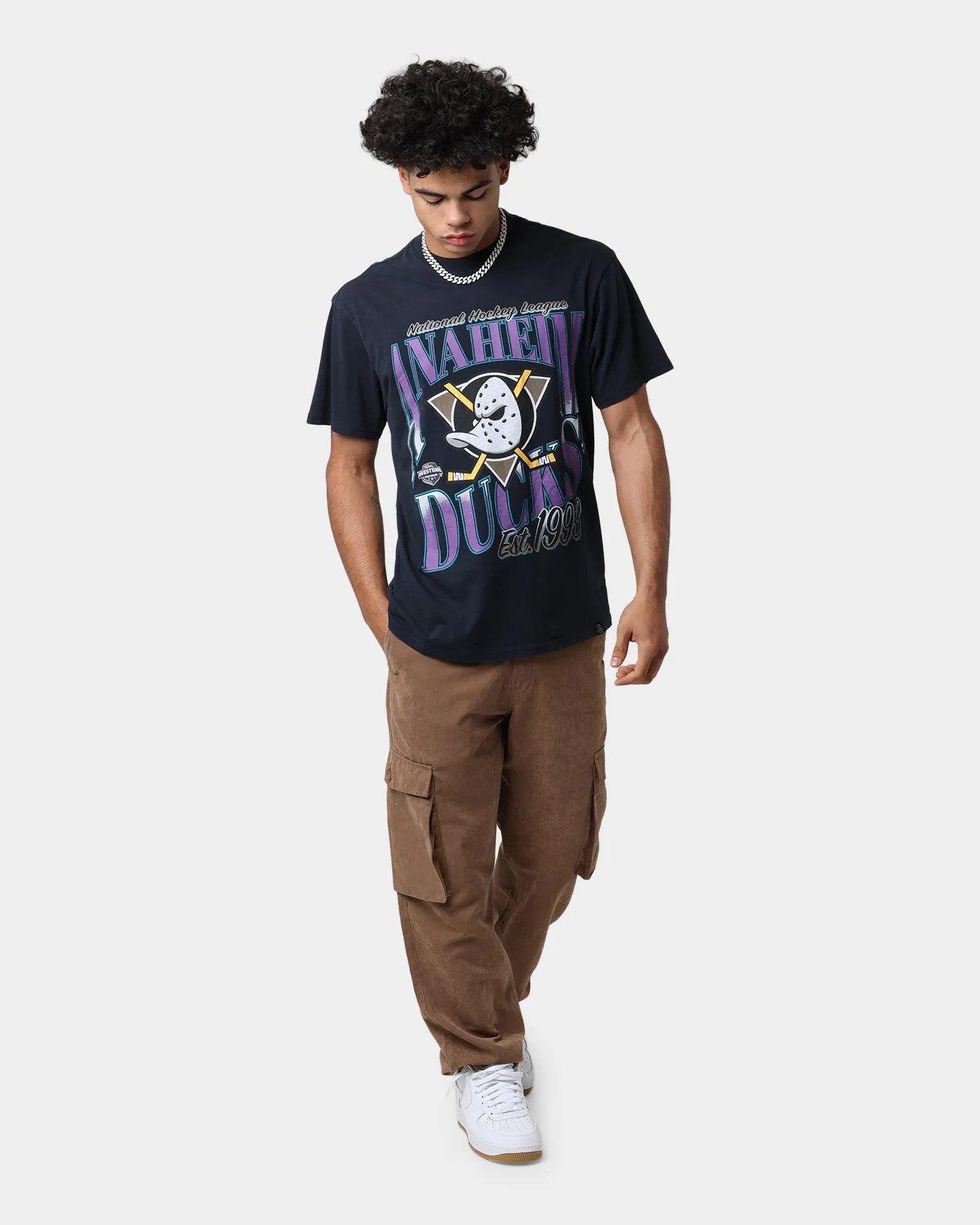 Majestic Athletic Anaheim Ducks Rise Graphic T-Shirt Faded Black