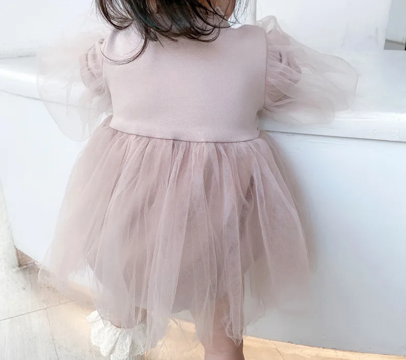Mauve Mesh Long Sleeve Romper