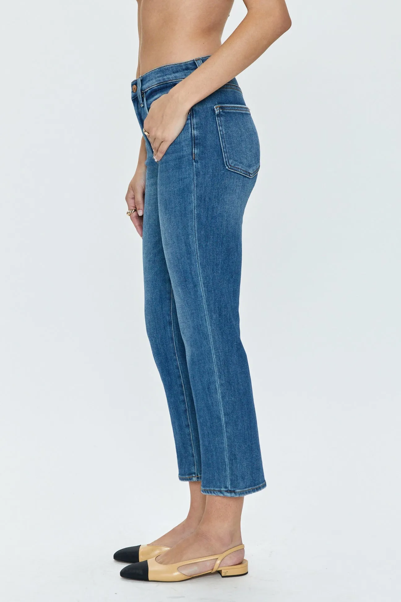 monroe crop high rise cigarette crop - amaya