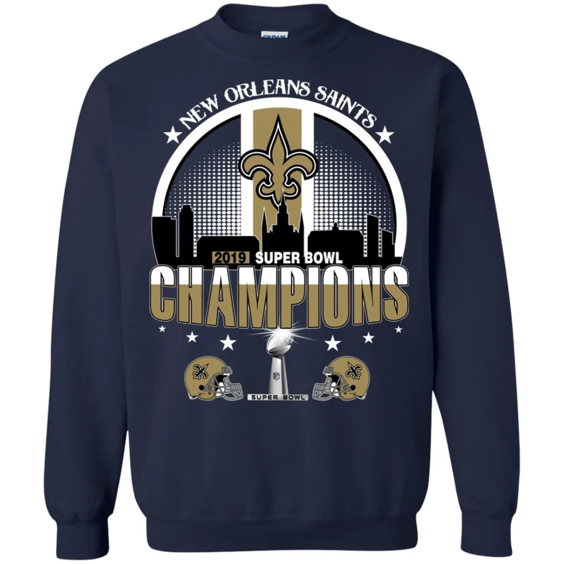Nfl – New Orleans Saints 2019 Super Bowl Champions Football Crewneck Pullover Sweatshirt