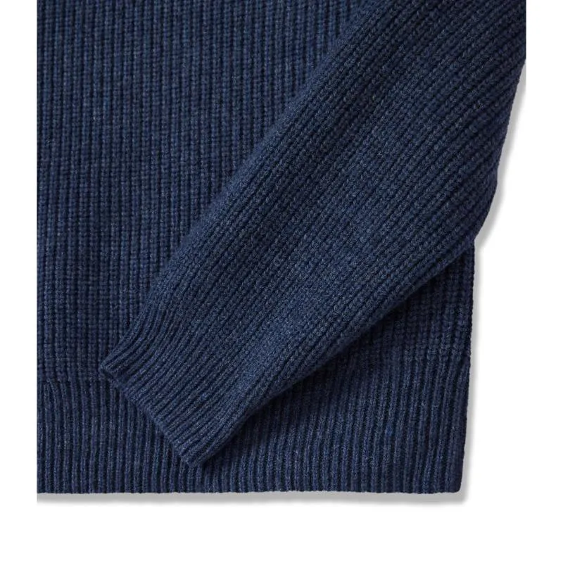 R.M.Williams Kapunda Mens Lambswool 1/4 Zip Sweater - Dark Indigo
