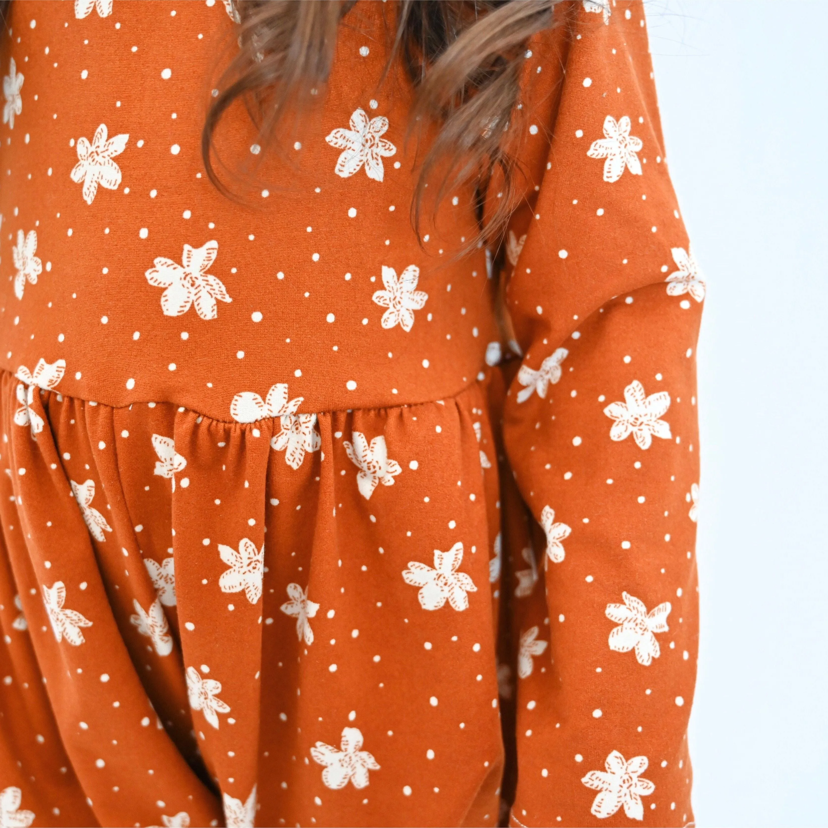 Rust Floral Bubble Romper