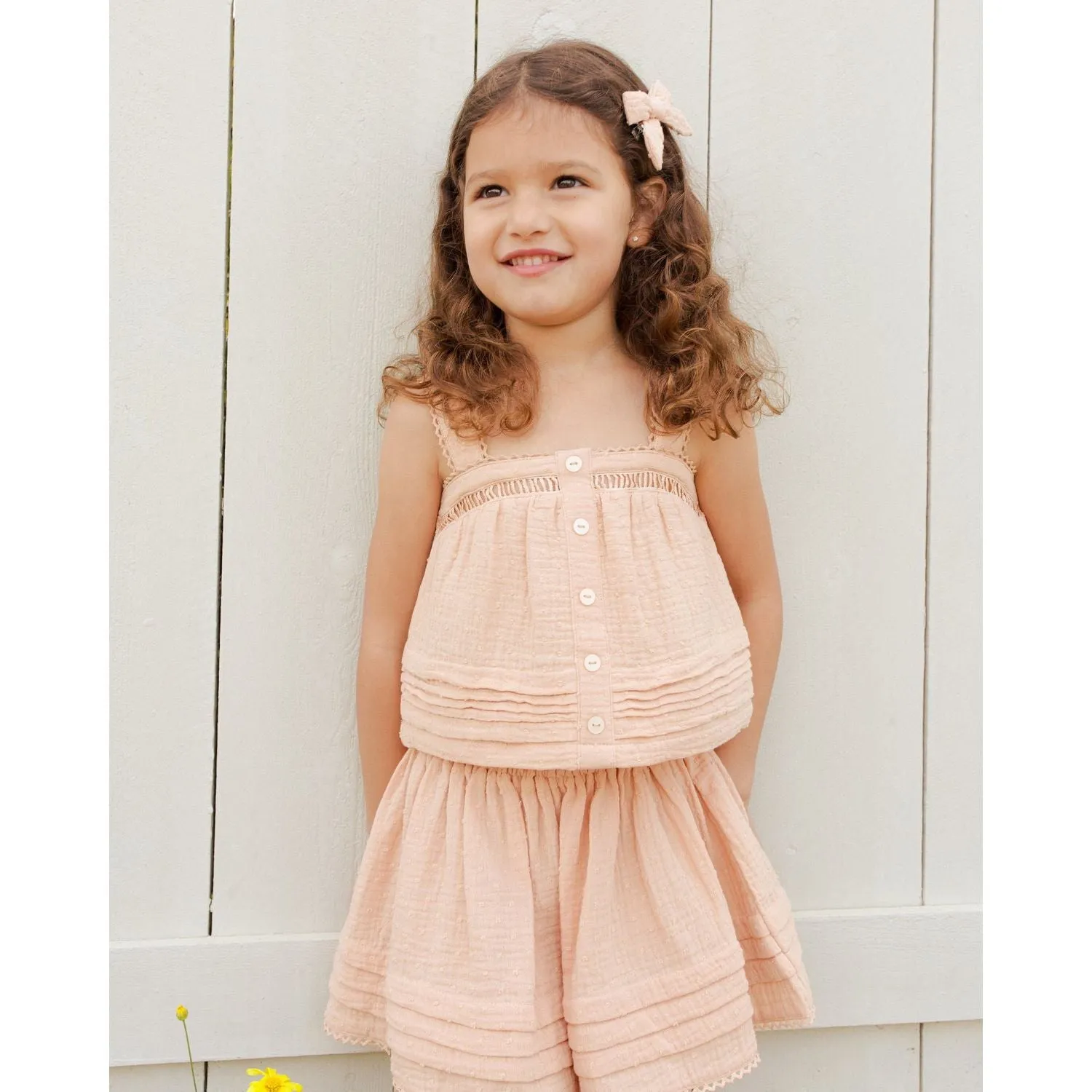 Rylee   Cru Pleat Tank - Apricot