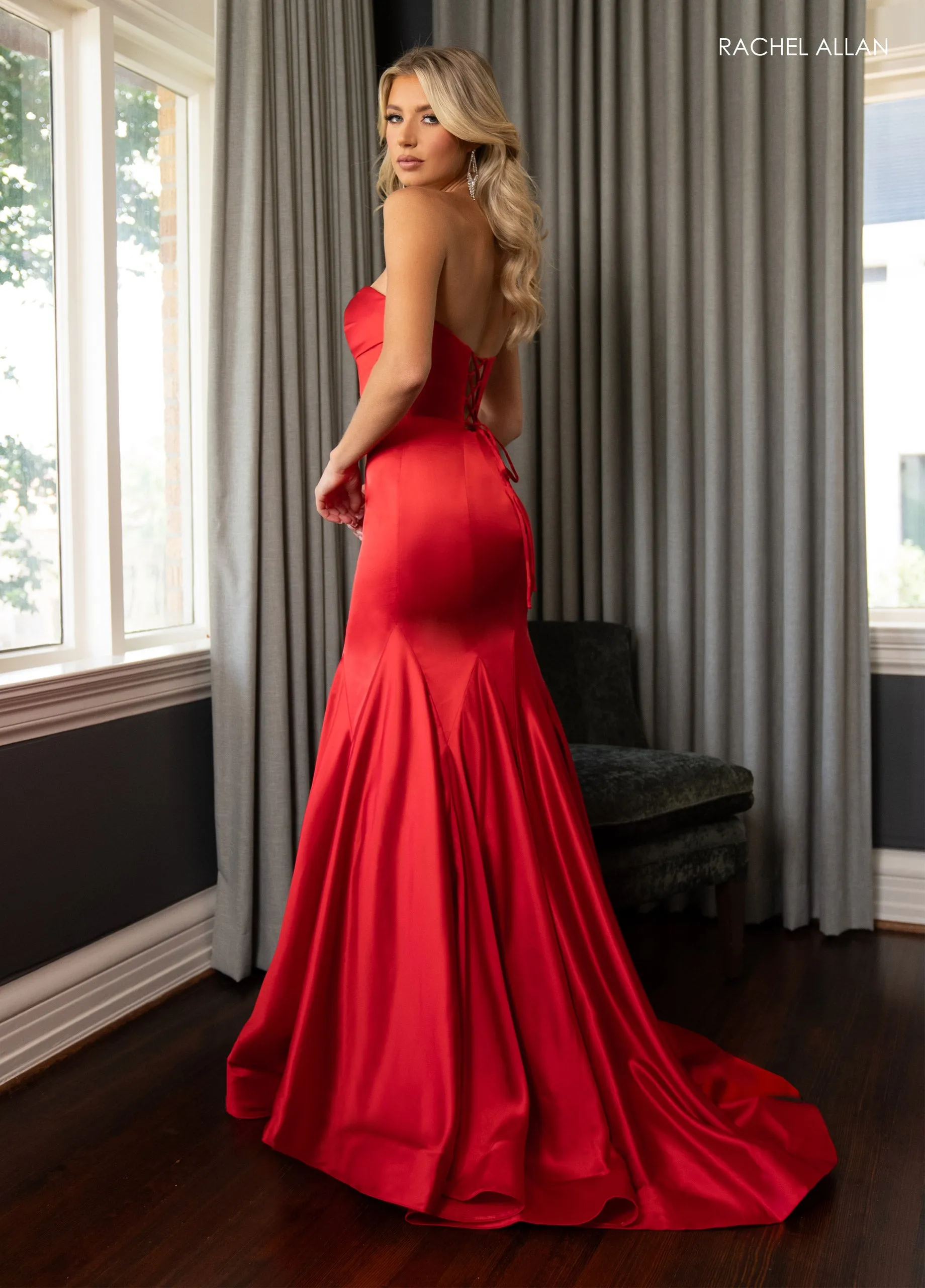 Satin Strapless Mermaid Dress by Rachel Allan 70869