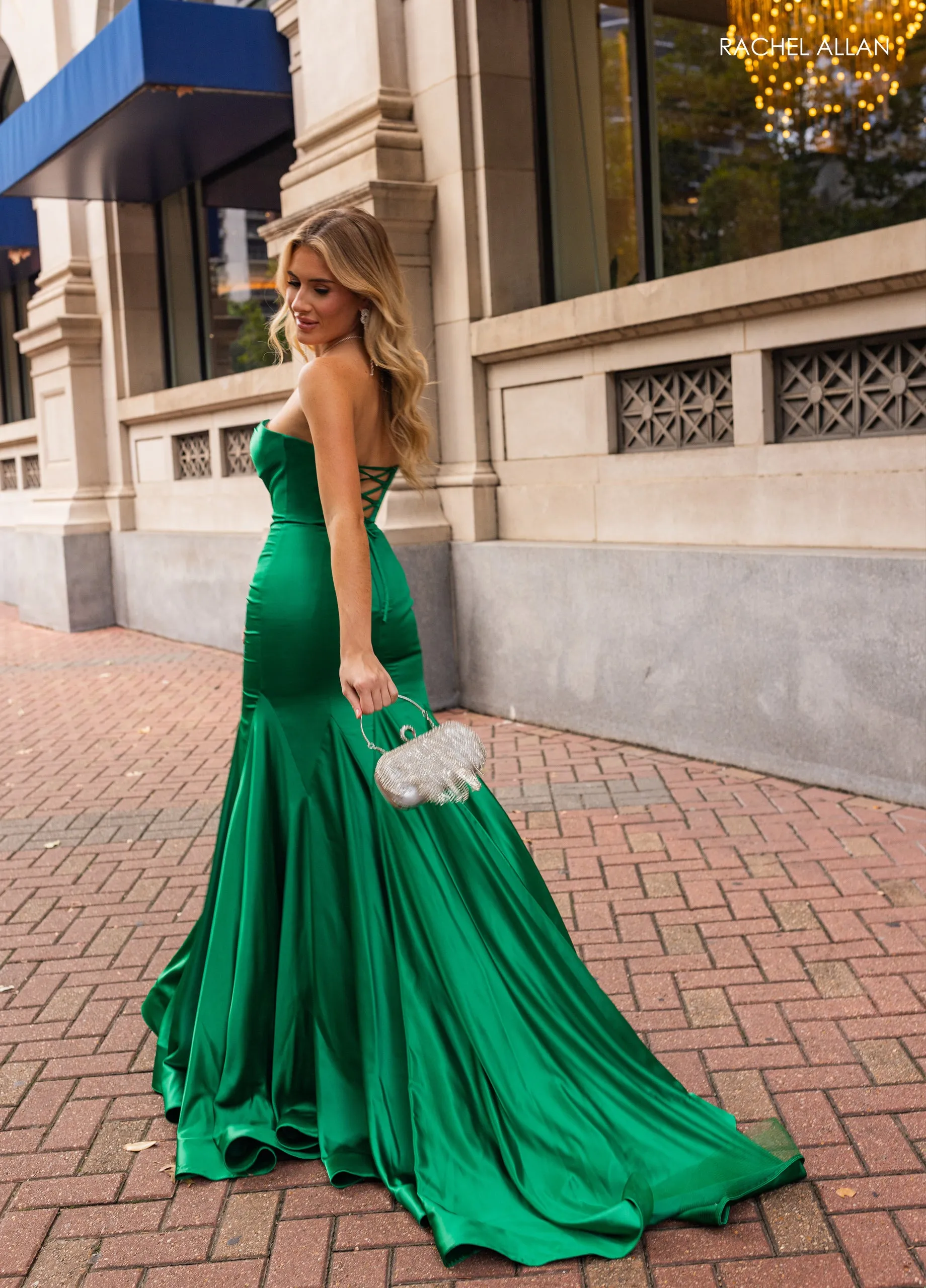 Satin Strapless Mermaid Dress by Rachel Allan 70869