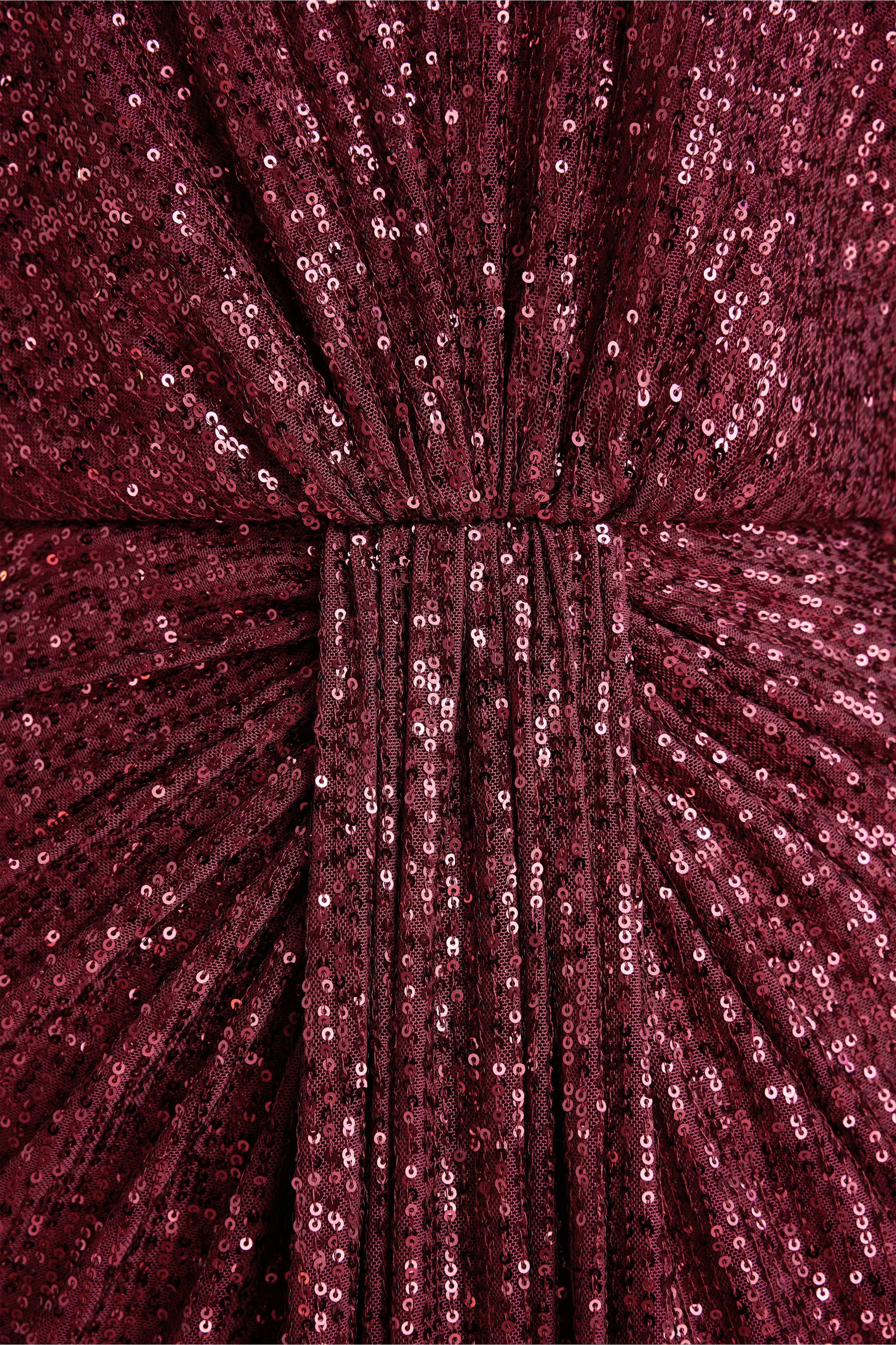 Shimmering Ruched Sequin Evening Gown