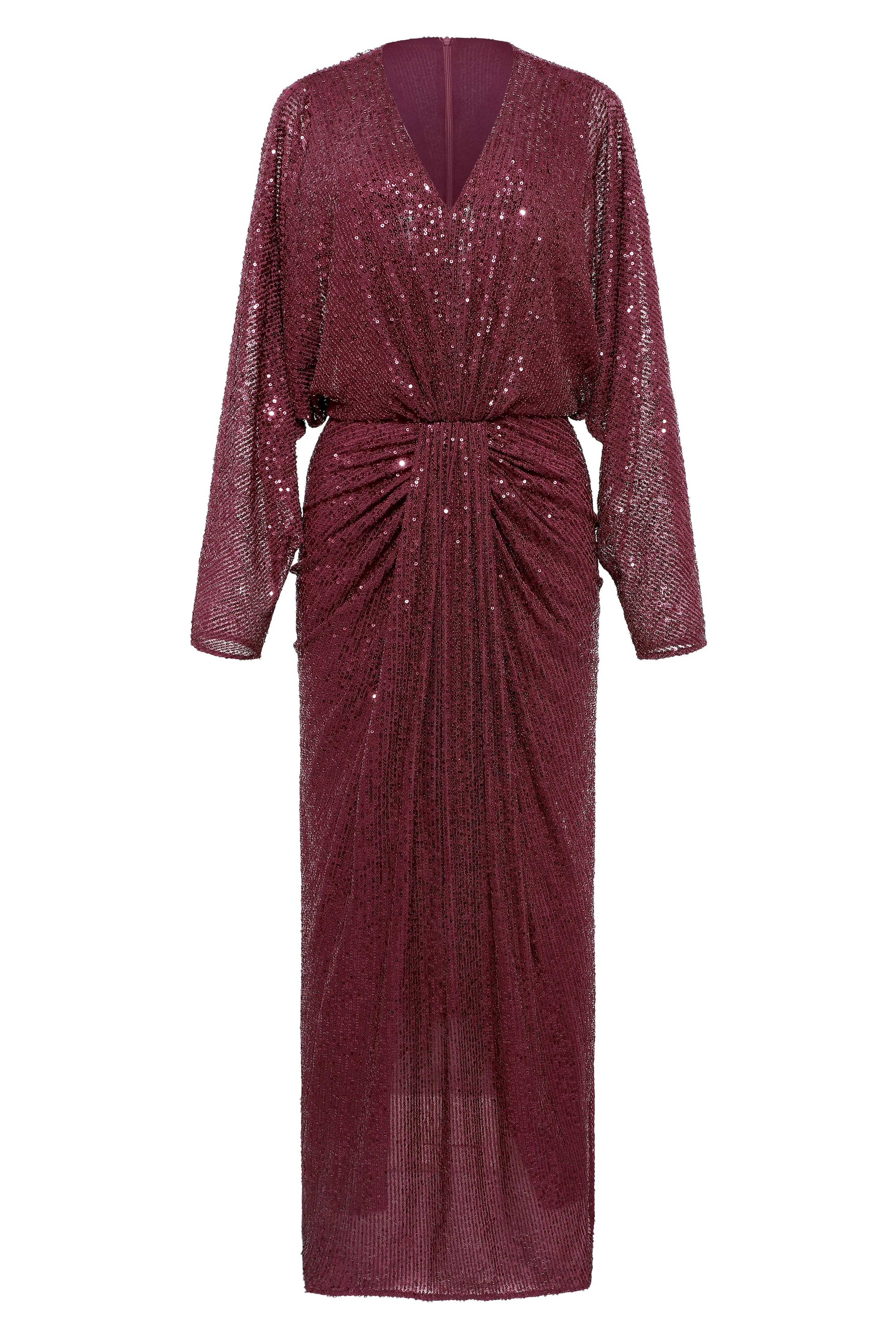 Shimmering Ruched Sequin Evening Gown