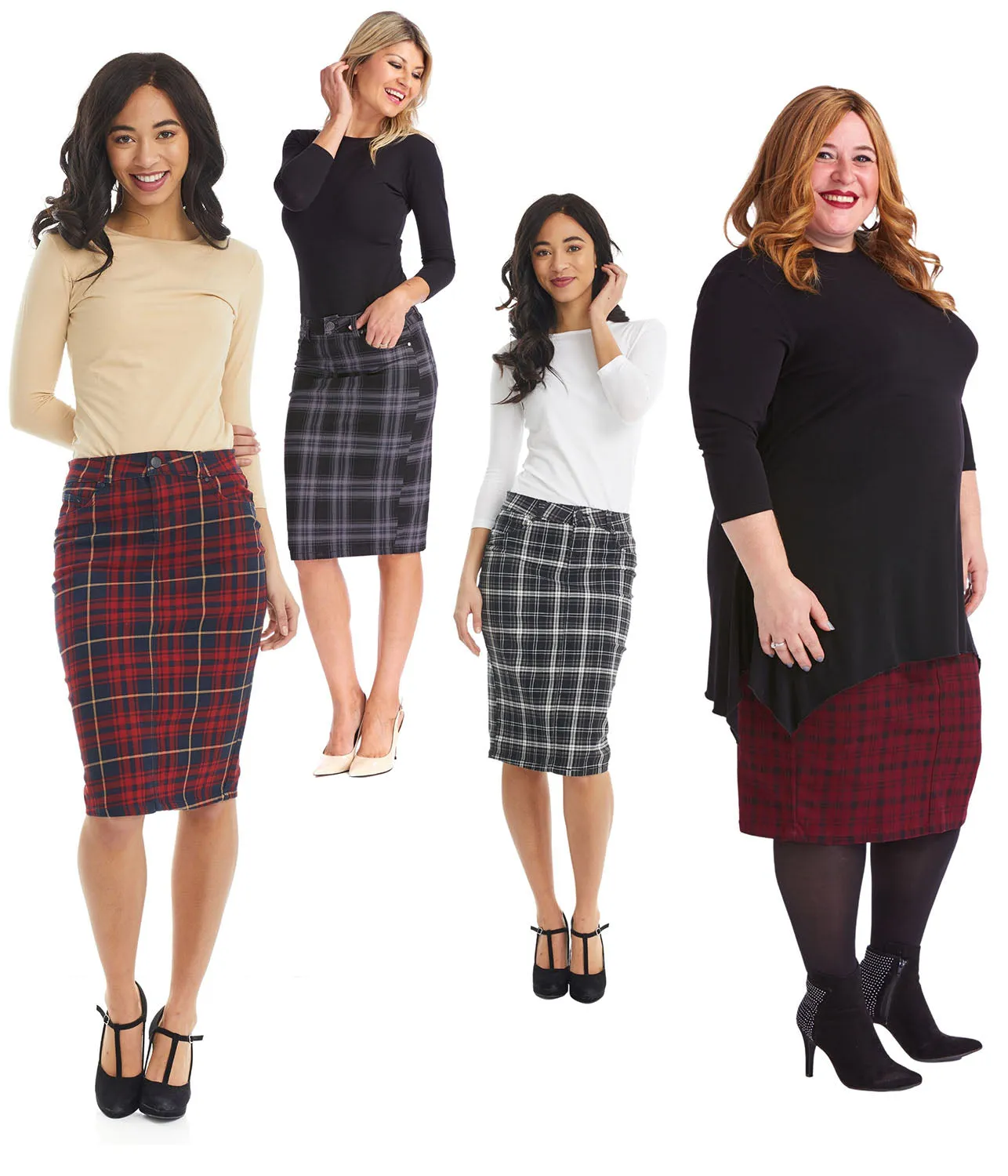 Stretchy Sustainable Jean Pencil Skirt 'Melrose' EX802167