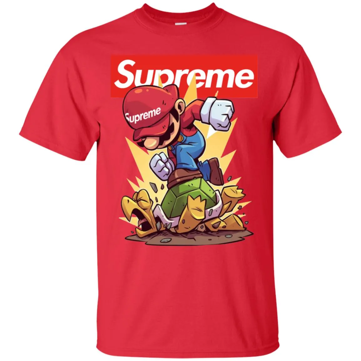 Supreme Mario Gaming T-shirt Men Cotton T-Shirt