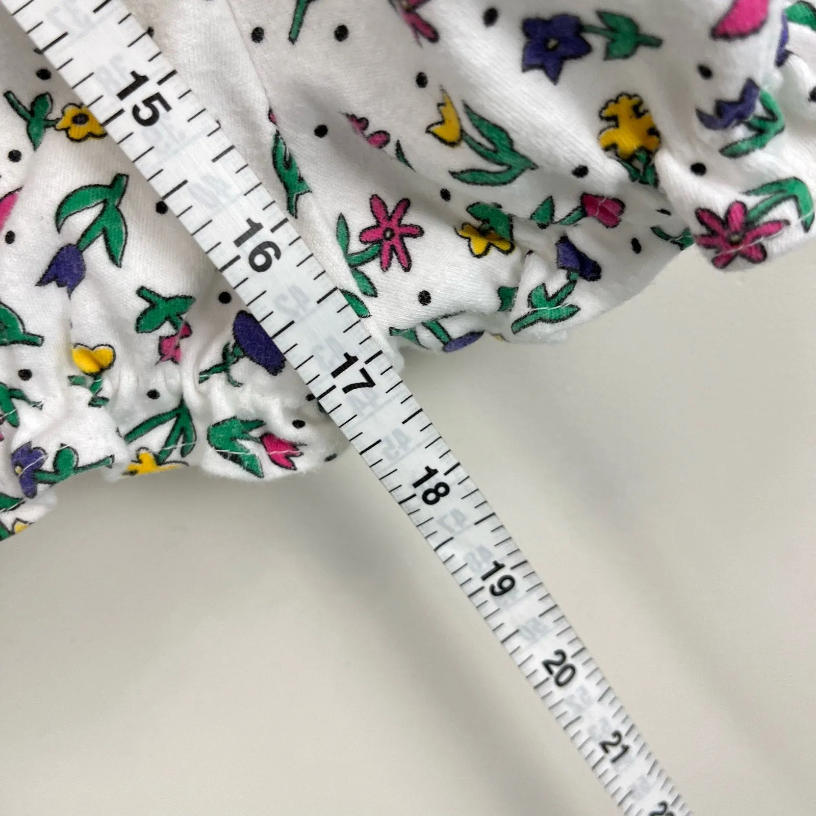 Vintage All Mine Floral Ruffle Shortall Romper Set 24 Months