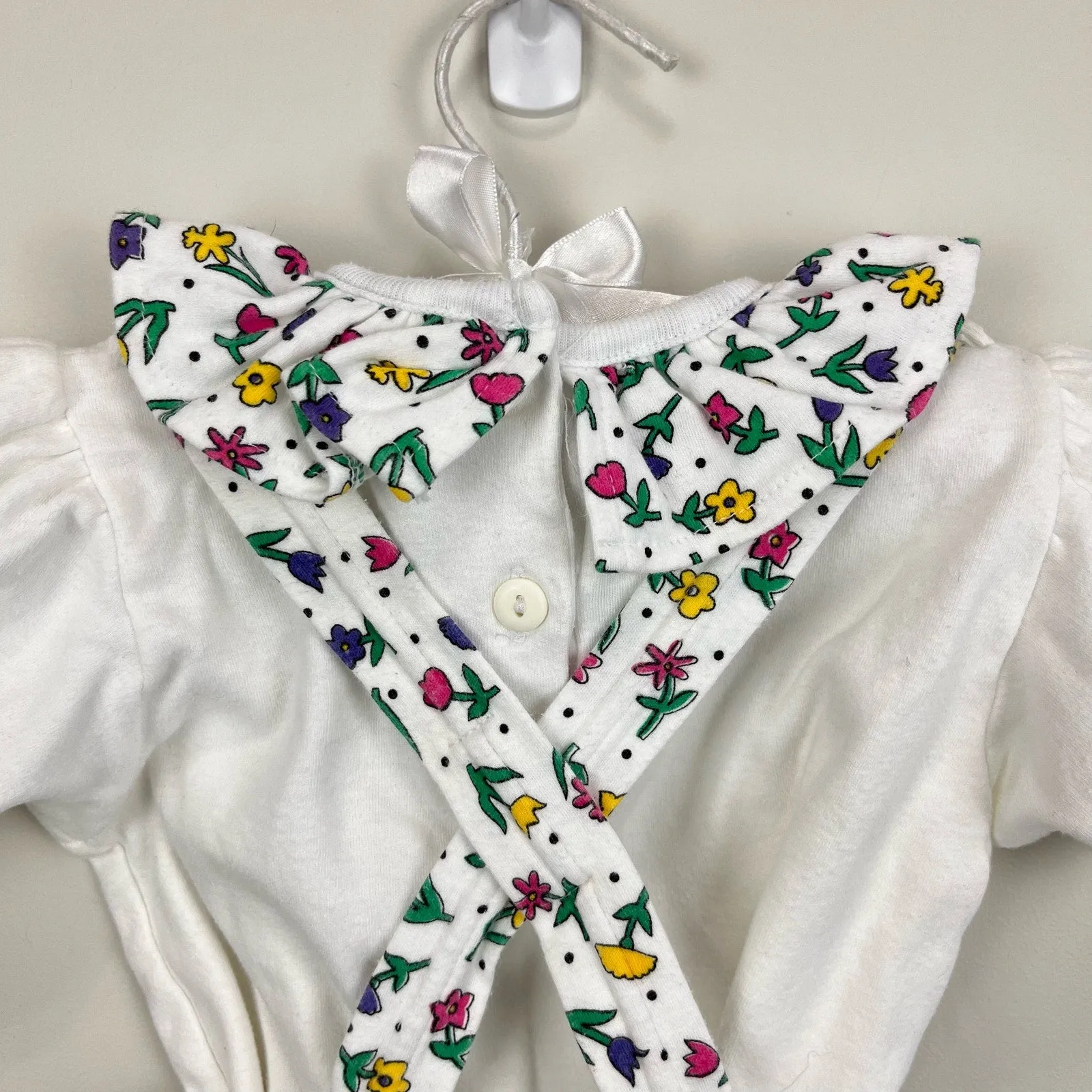 Vintage All Mine Floral Ruffle Shortall Romper Set 24 Months