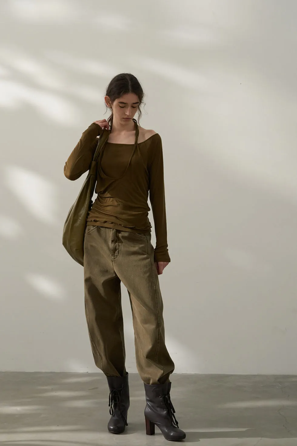Wool containing soft two-piece knitwear | 6 color
